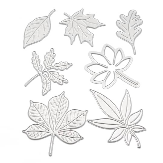 slide 1 of 3, Fall Leaves Cutting Die Set By Recollections, 4 in x 6 in