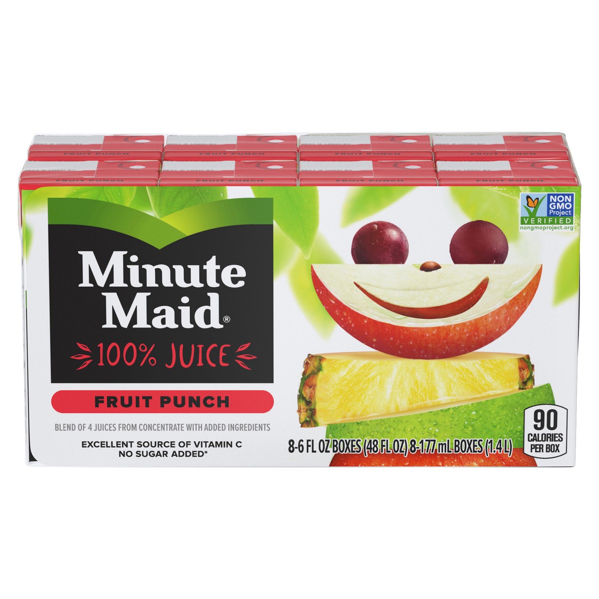 slide 1 of 5, Minute Maid Fruit Punch Juice Cartons, 6 fl oz, 8 Pack, 8 ct; 6 fl oz