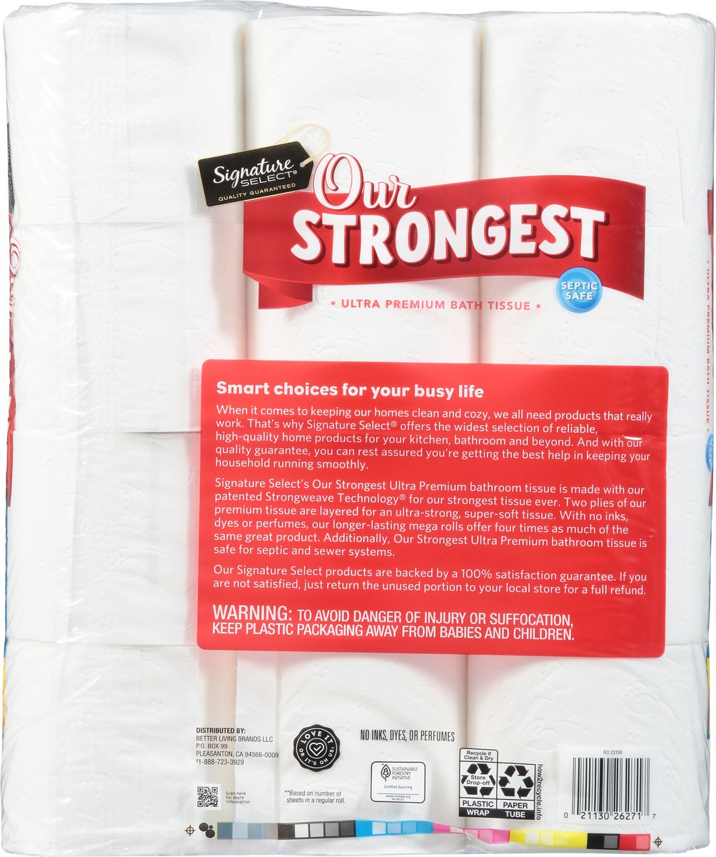 slide 5 of 9, Signature Select Two-Ply Mega Roll Ultra Strong Ultra Premium Bathroom Tissue 12 ea, 12 ct