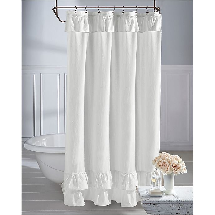 slide 1 of 1, Wamsutta Vintage Ruffle Shower Curtain - White, 72 in x 84 in