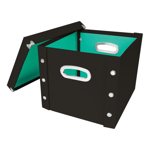 slide 1 of 1, Snap-N-Store Select Storage Box, 13-1/4'' X 2'' X 12-1/4'', 50% Recycled, Black/Mint, 1 ct