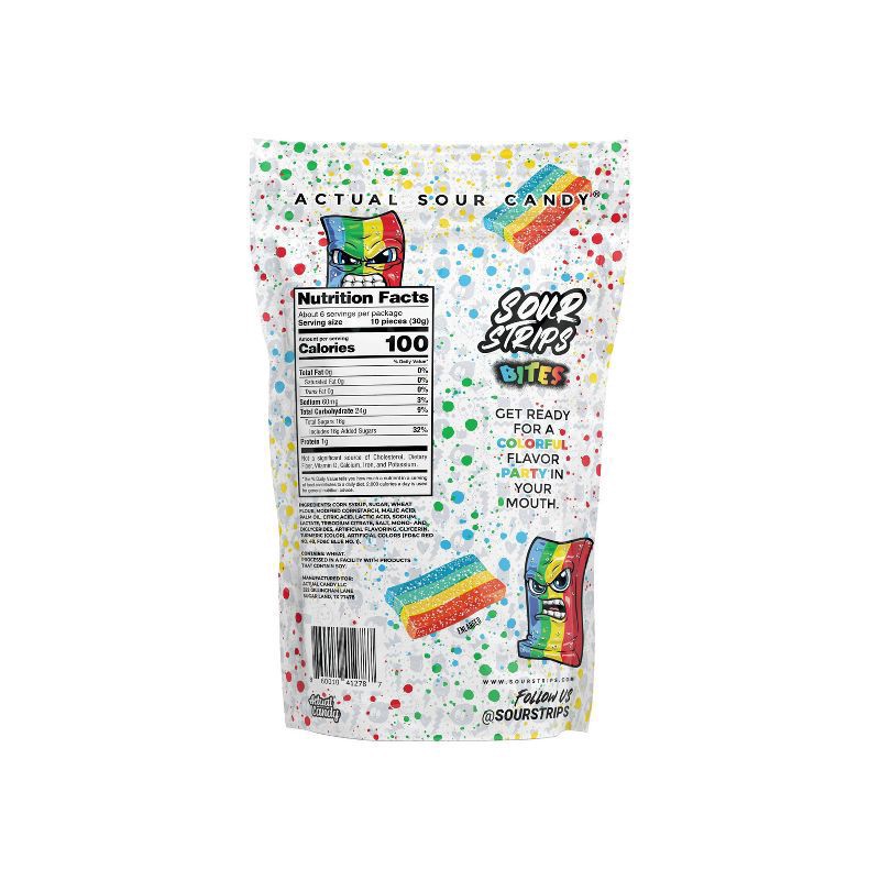 slide 3 of 3, Sour Strips Rainbow Candy Bites - 5oz, 5 oz