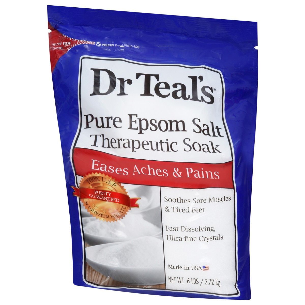 slide 10 of 10, Dr. Teal's Eases Aches and Pains Pure Epsom Salt Therapeutic Soak 6 lb, 6 lb