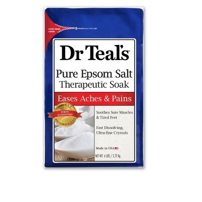 slide 1 of 10, Dr. Teal's Eases Aches and Pains Pure Epsom Salt Therapeutic Soak 6 lb, 6 lb