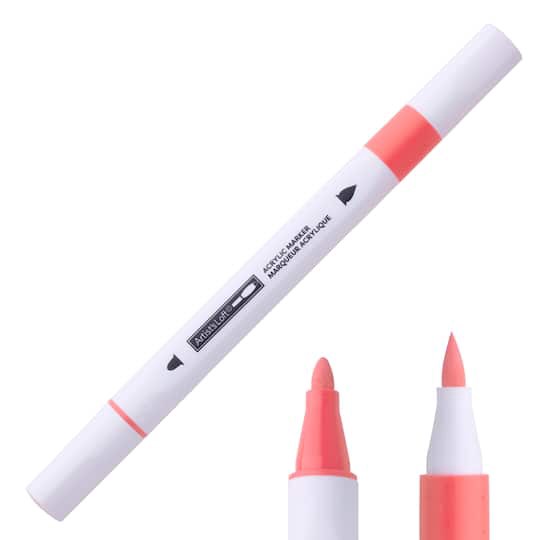 slide 1 of 3, Artists Loft 93 Coral Bullet/Brush Dual Tip Acrylic Marker By Artist's Loft, bullet/brush