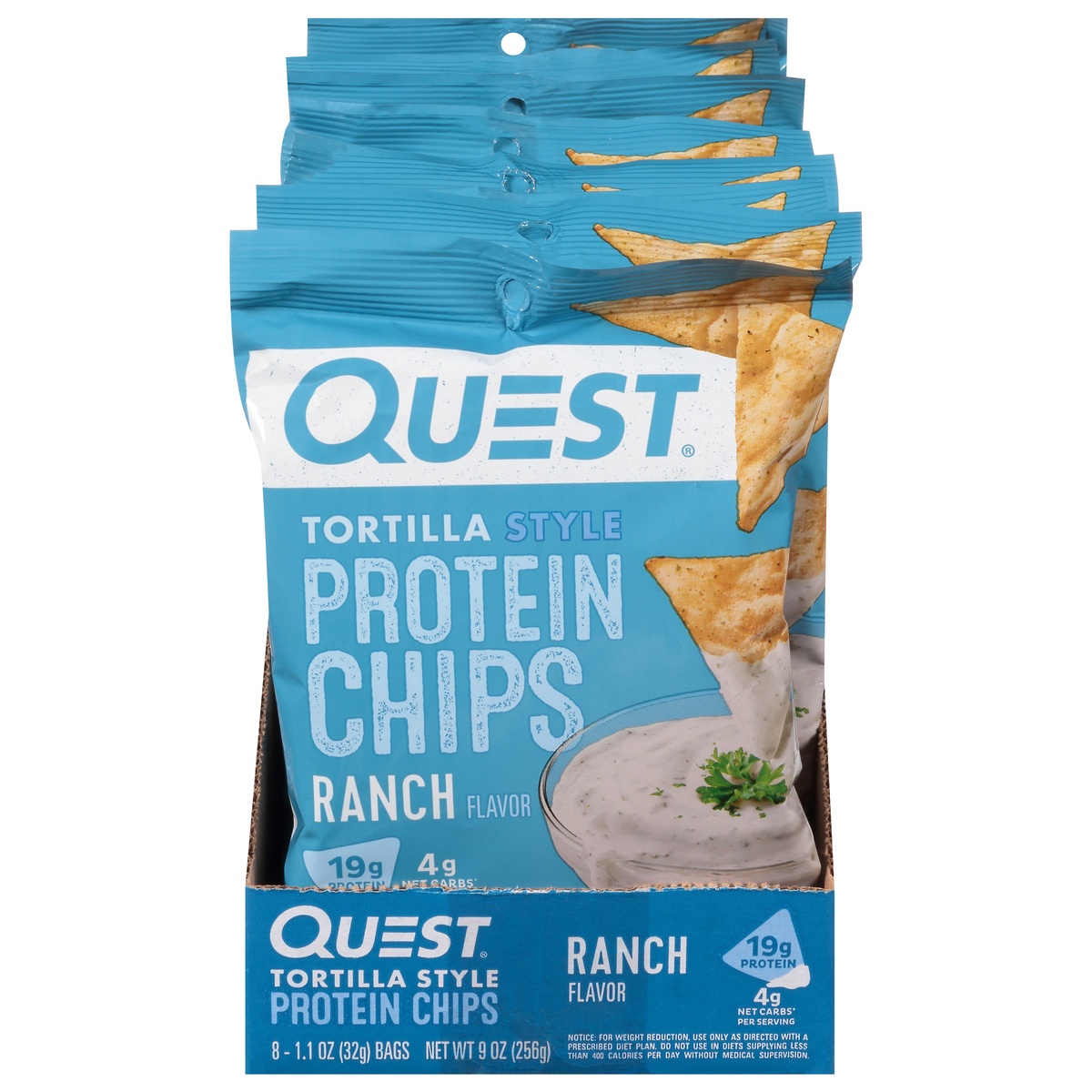 slide 1 of 1, Quest Tortilla Style Protein Chips - Ranch, 8 ct
