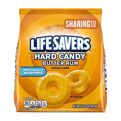 slide 1 of 1, Life Savers Hard Candy Butter Rum Sharing Size, 14.5 oz