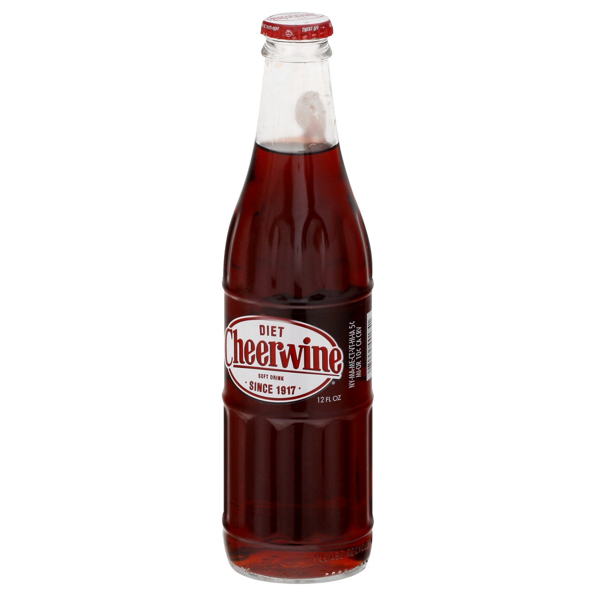 slide 6 of 10, Cheerwine Diet Cheerwine Glass Bottle- 12 fl oz, 12 fl oz