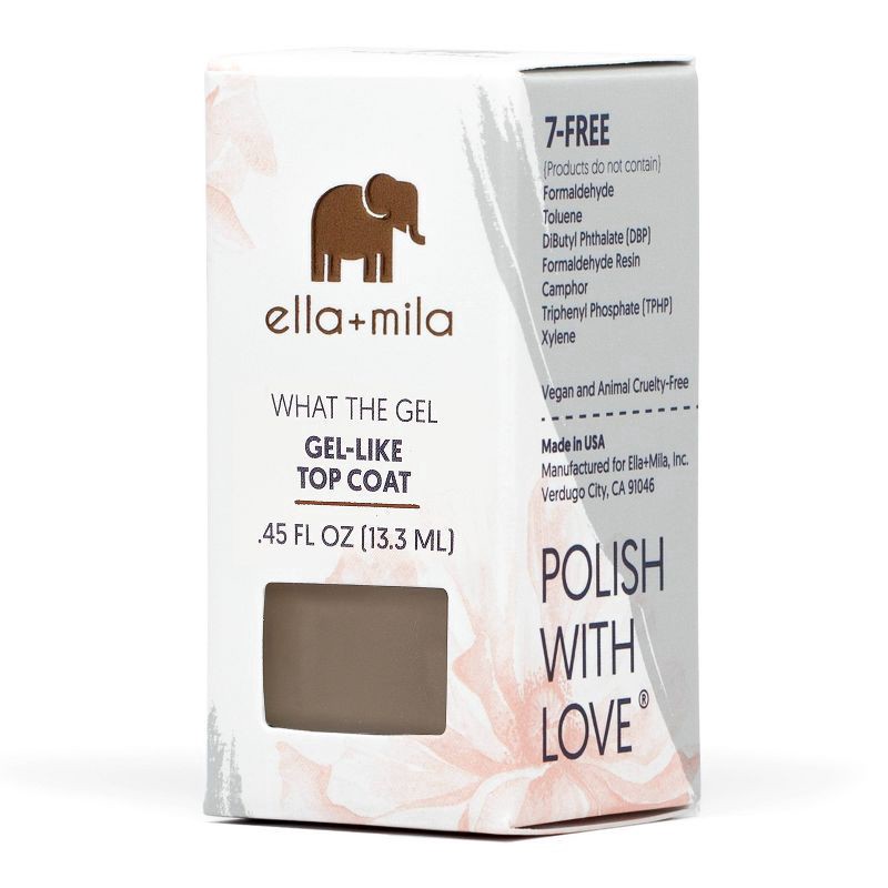 slide 4 of 4, Ella+Mila What The Gel Gel-Like Top Coat, 0.45 Oz, 0.45 oz