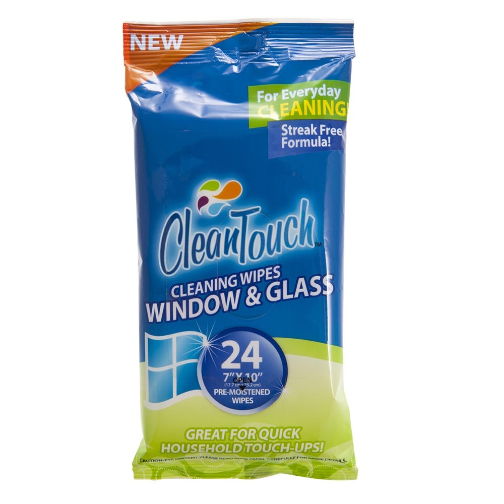 slide 1 of 1, Clean Touch Window Wipes, 24 ct