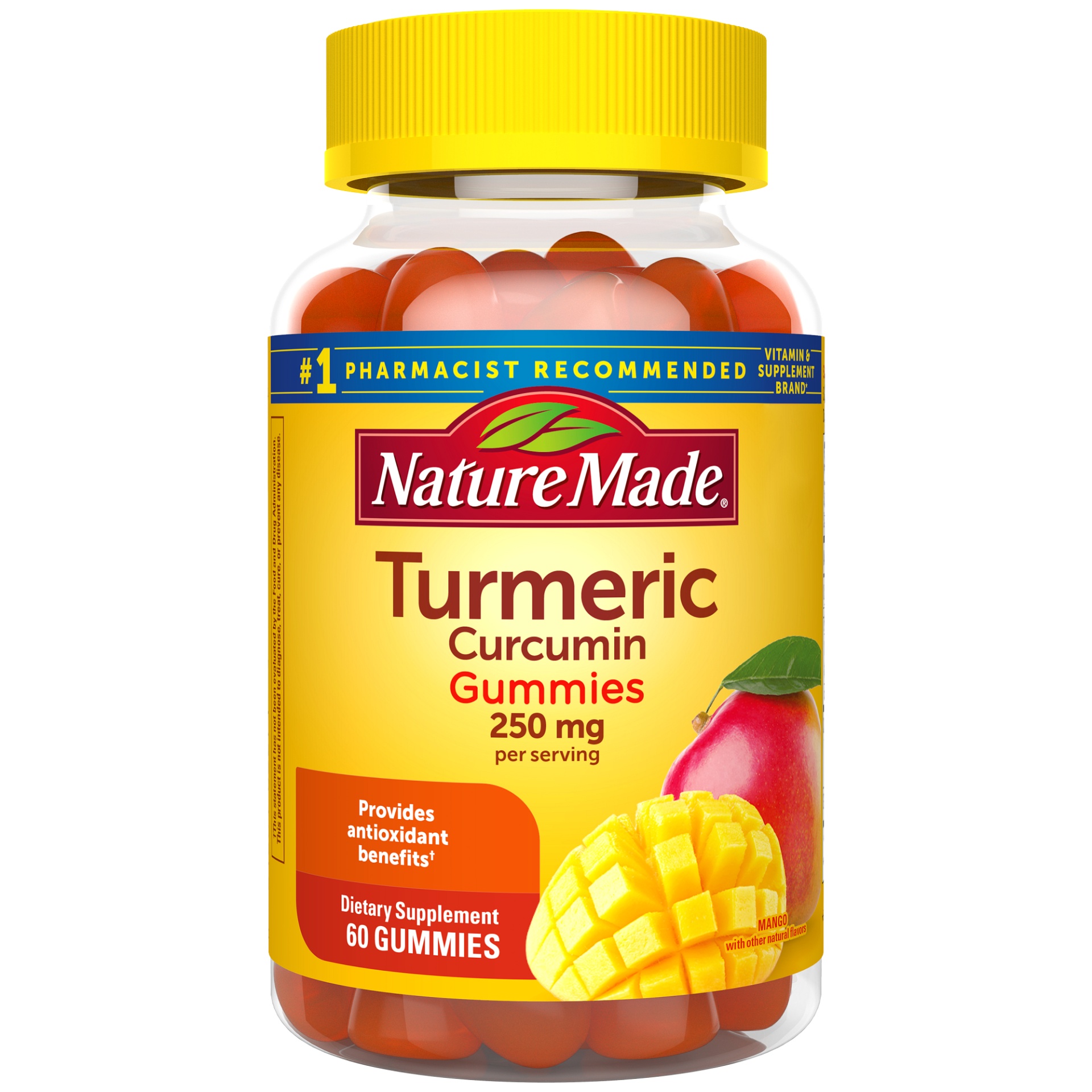 slide 1 of 1, Nature Made Turmeric 250mg Gummies - 60ct, 250mg, 60 ct