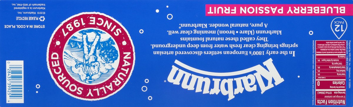 slide 10 of 13, Klarbrunn Blueberry Passionfruit Naturally Sourced Sparkling Water - 12 ct; 12 fl oz, 12 ct; 12 fl oz