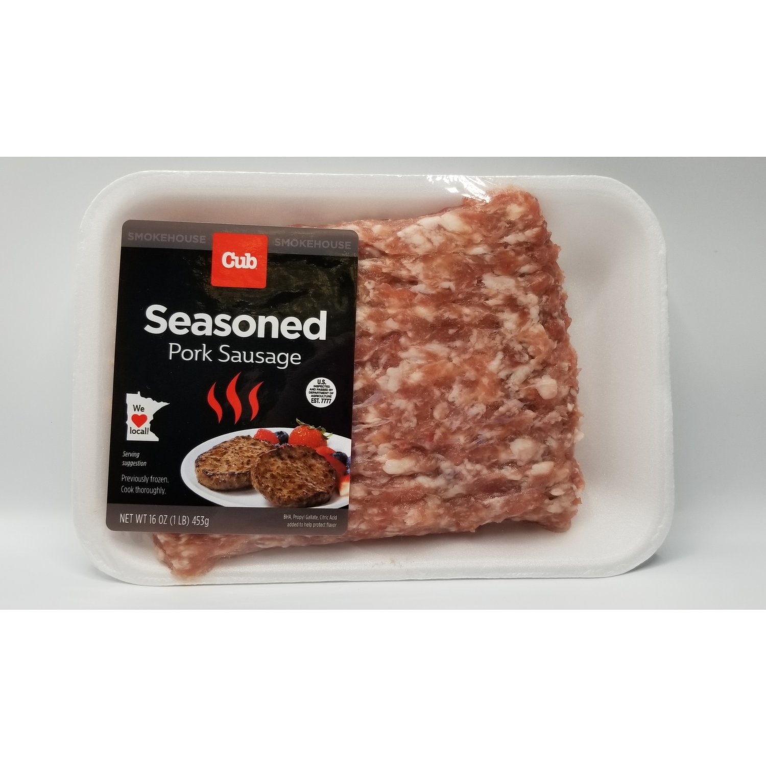 slide 1 of 1, Cub Seasoned Pork Sausage, 16 oz
