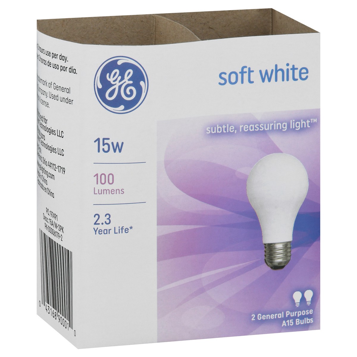 slide 5 of 9, GE 15-Watt A15 Incandescent Light Bulb - Soft White, 2 ct