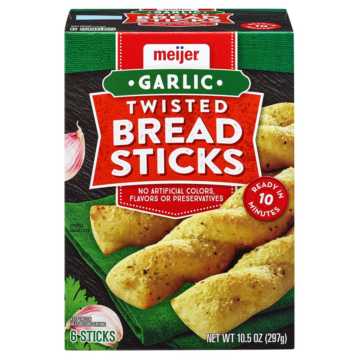 slide 1 of 13, Meijer Twisted Garlic Bread Sticks, 10.5 oz