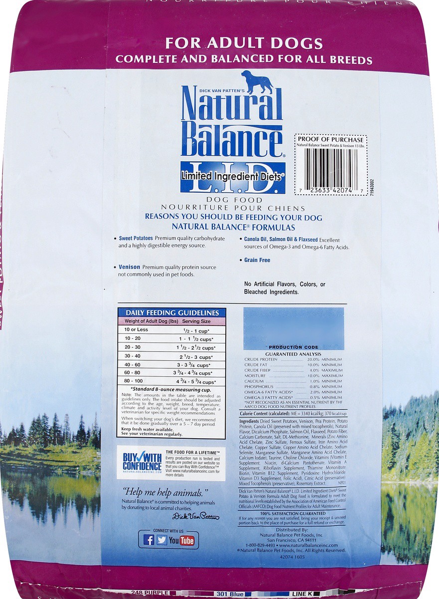 slide 3 of 6, Natural Balance Dog Food 13 lb, 13 lb