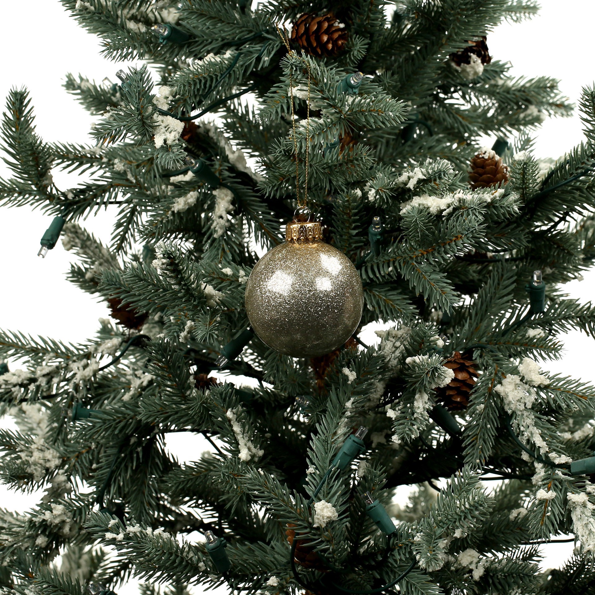 slide 3 of 3, 6 Pack 2.5" Gold Glitter Glass Ball Ornaments By Ashland, 6 ct