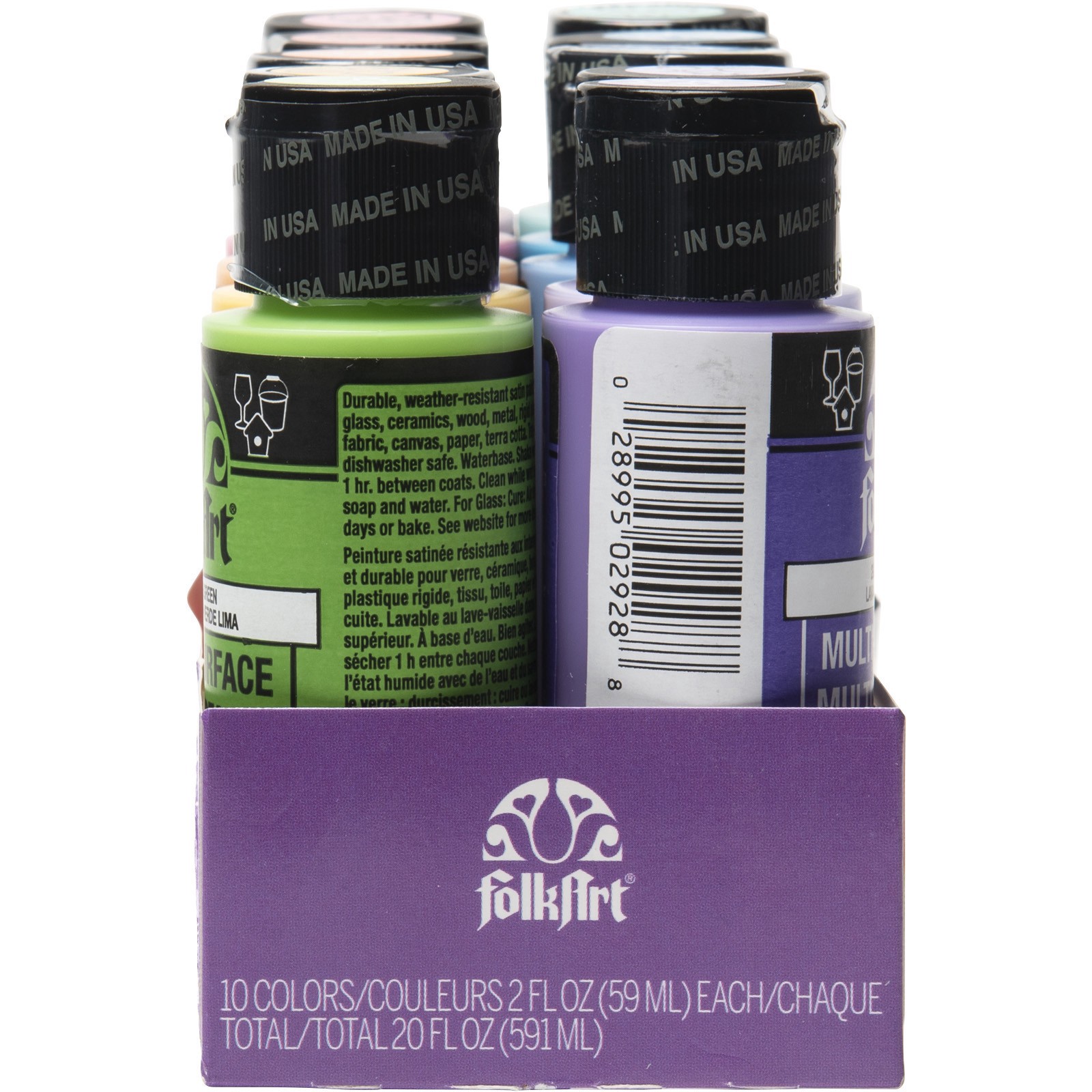 slide 3 of 5, Folkart Brights Multi-Surface Acrylic Paint, 2 fl oz