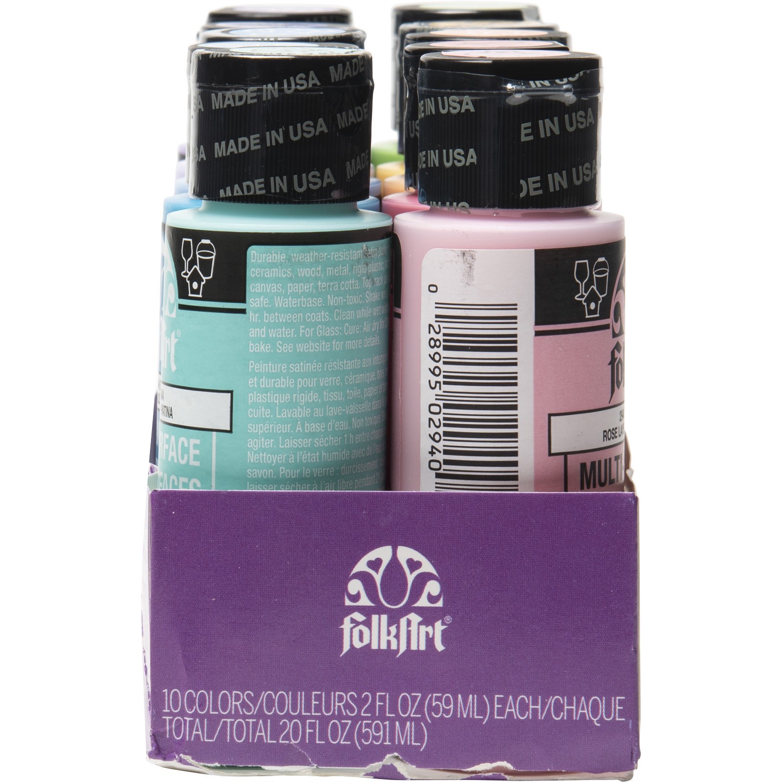 slide 4 of 5, Folkart Brights Multi-Surface Acrylic Paint, 2 fl oz