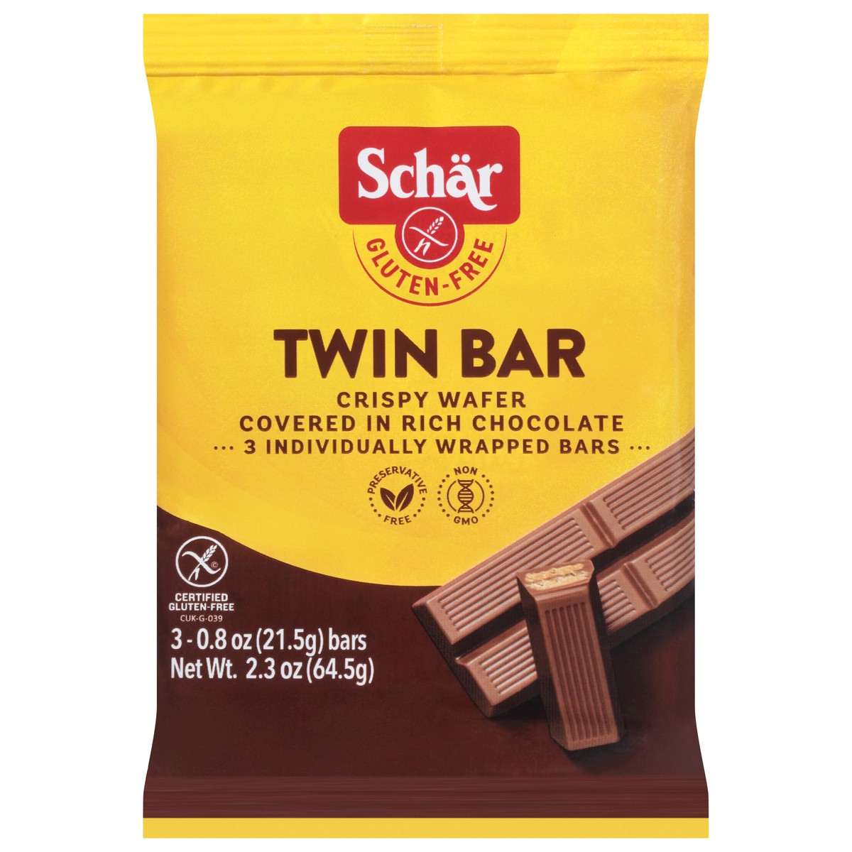 slide 1 of 12, Schär Gluten-Free Twin Bar 3 - 0.8 oz Bars, 3 ct