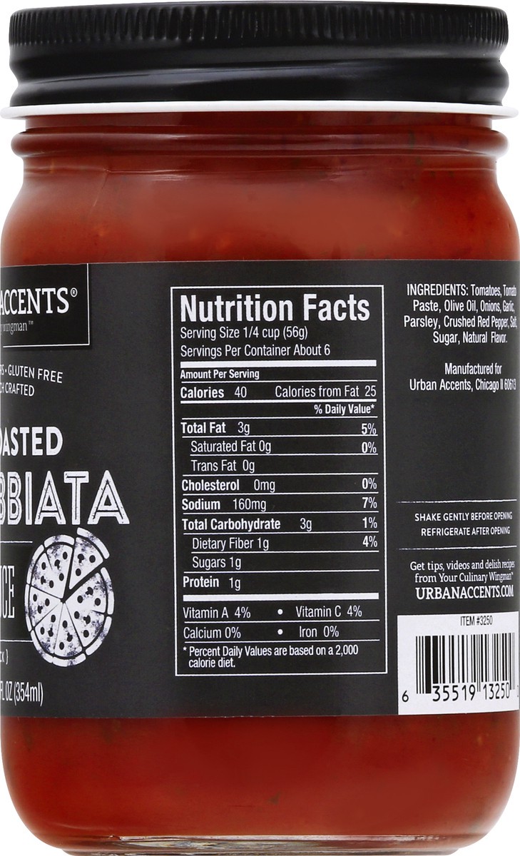 slide 2 of 9, Urban Accents Spicy Fire Roasted Arrabbiata Pizza Sauce 12 oz, 12 oz