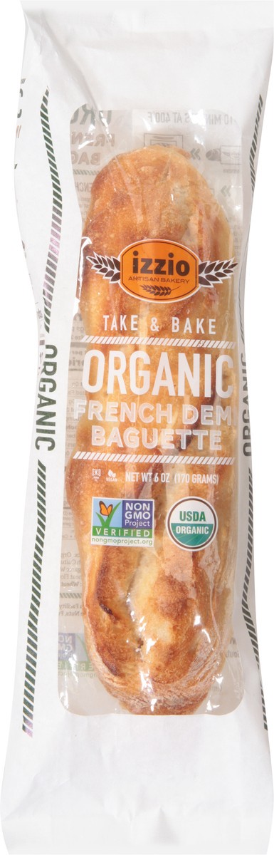 slide 4 of 12, Izzio Artisan Bakery Organic French Demi Baguette 6 oz, 