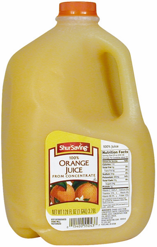 slide 1 of 1, Shur Saving Orange Juice - 128 oz, 128 oz