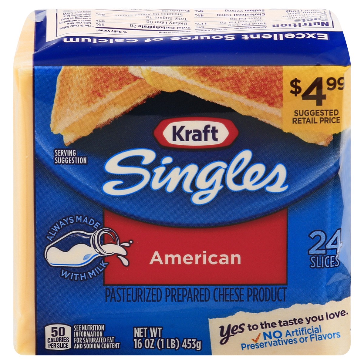 slide 1 of 10, Kraft Sliced American Cheese, 16 oz