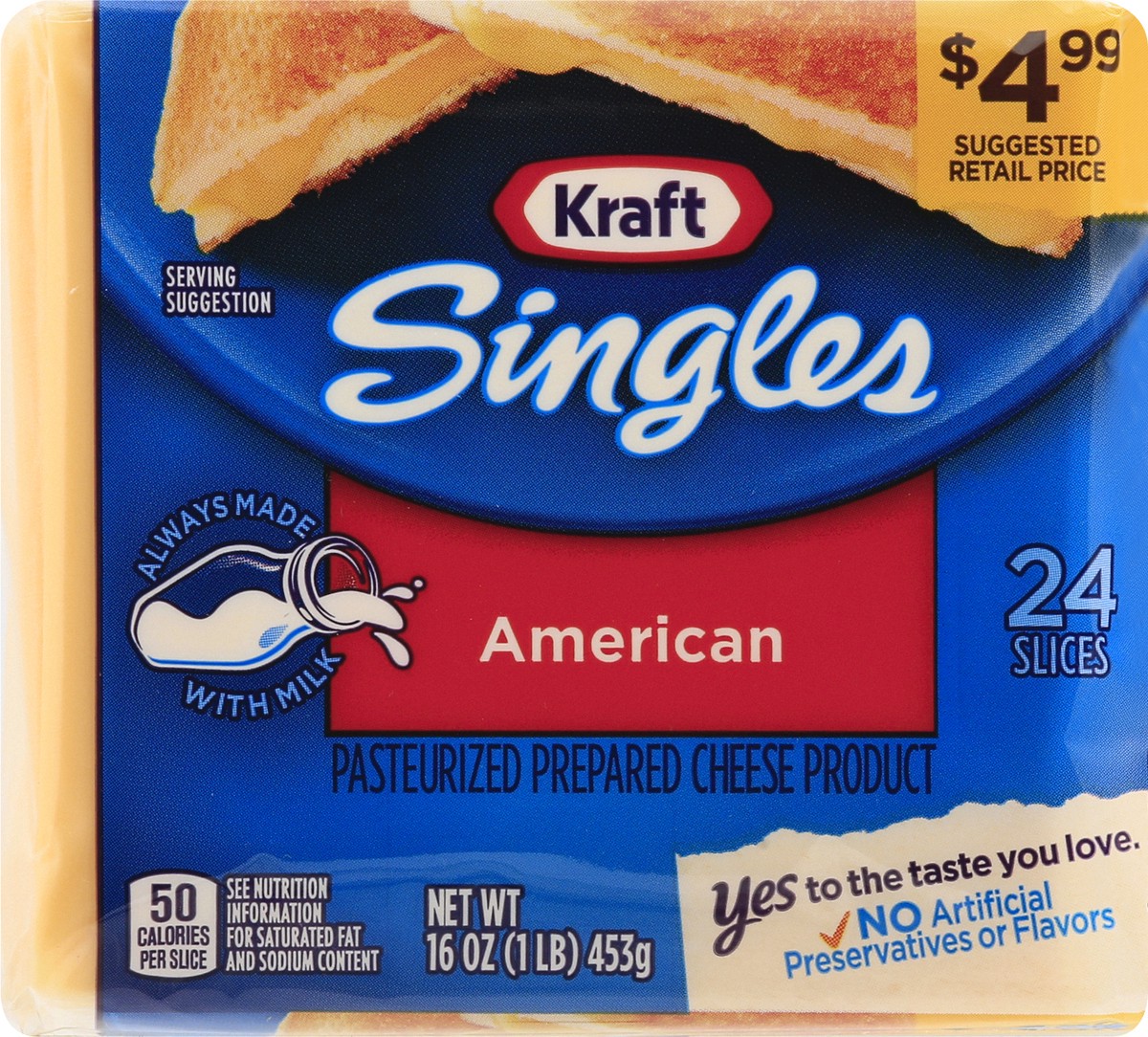 slide 9 of 10, Kraft Sliced American Cheese, 16 oz