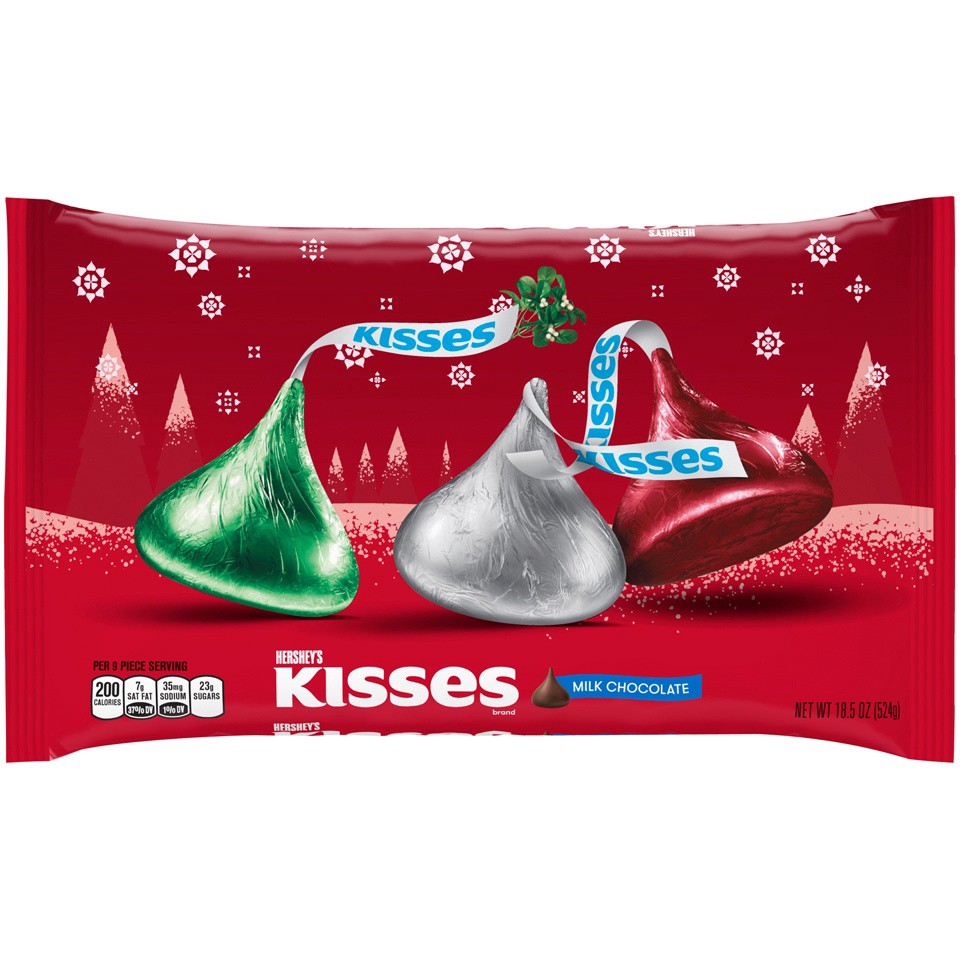 slide 1 of 5, Hershey's Holiday Milk Chocolate Kisses, 18.5 oz