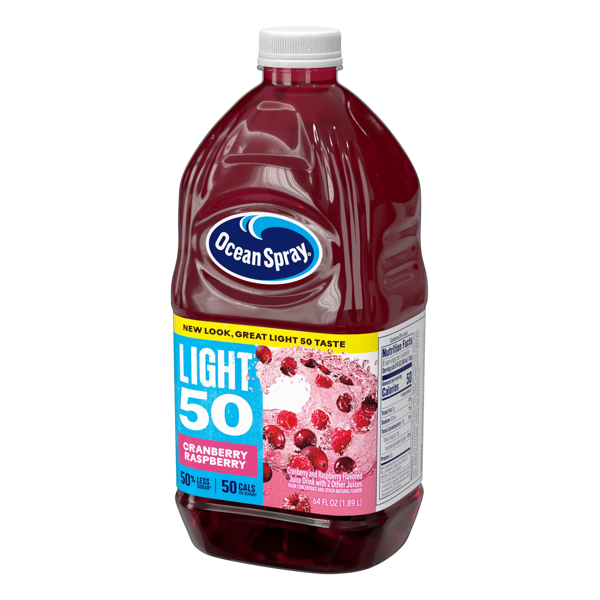 slide 4 of 6, Ocean Spray Light‡ 50 Cran-Raspberry™ Cranberry and Raspberry Juice Drink, 64 fl oz