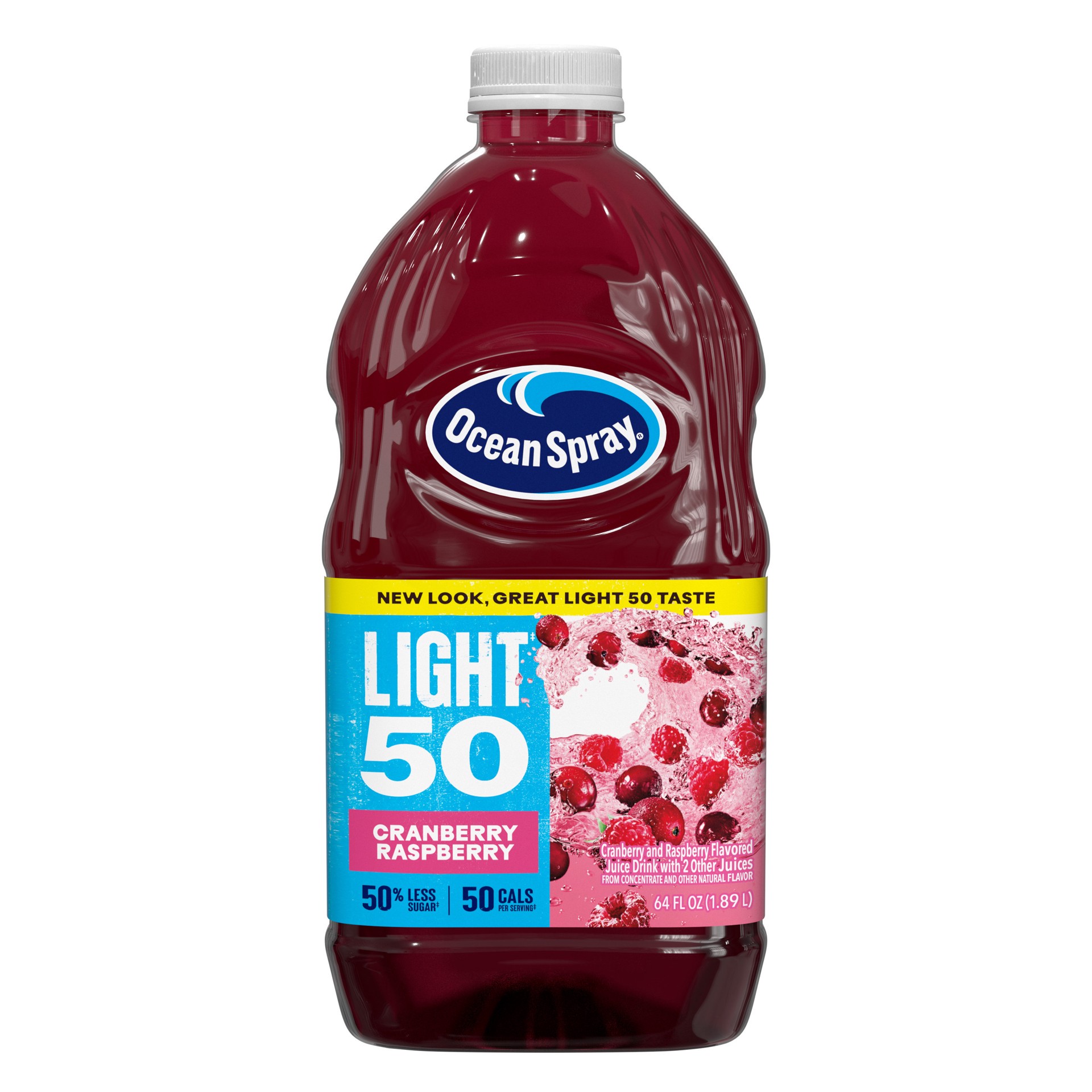 slide 1 of 6, Ocean Spray Light‡ 50 Cran-Raspberry™ Cranberry and Raspberry Juice Drink, 64 fl oz