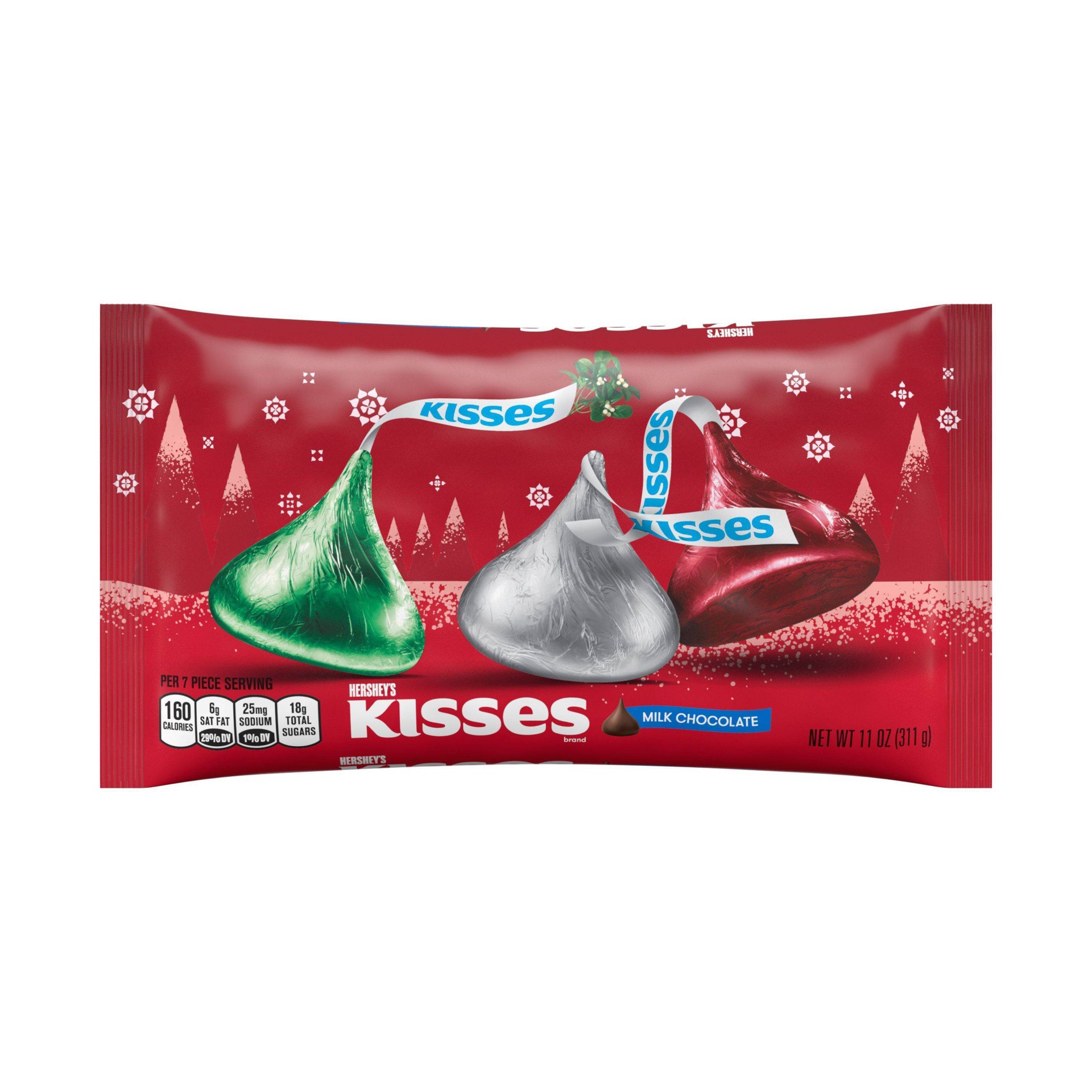 slide 1 of 2, Hershey's Holiday Milk Chocolate Kisses, 11 oz