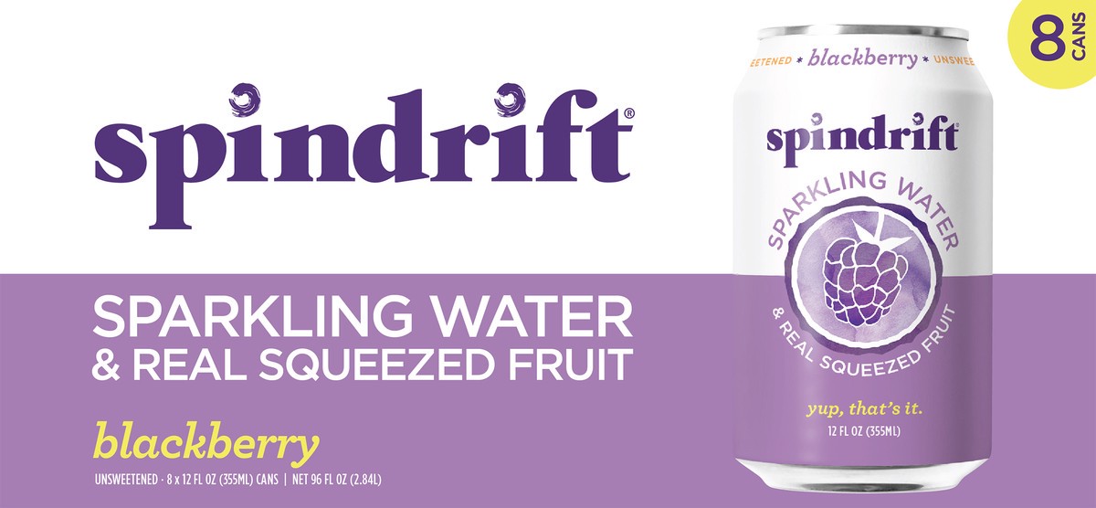 slide 5 of 12, Spindrift 12 oz. Blackberry Sparkling Water 8pk - 8 ct, 8 ct