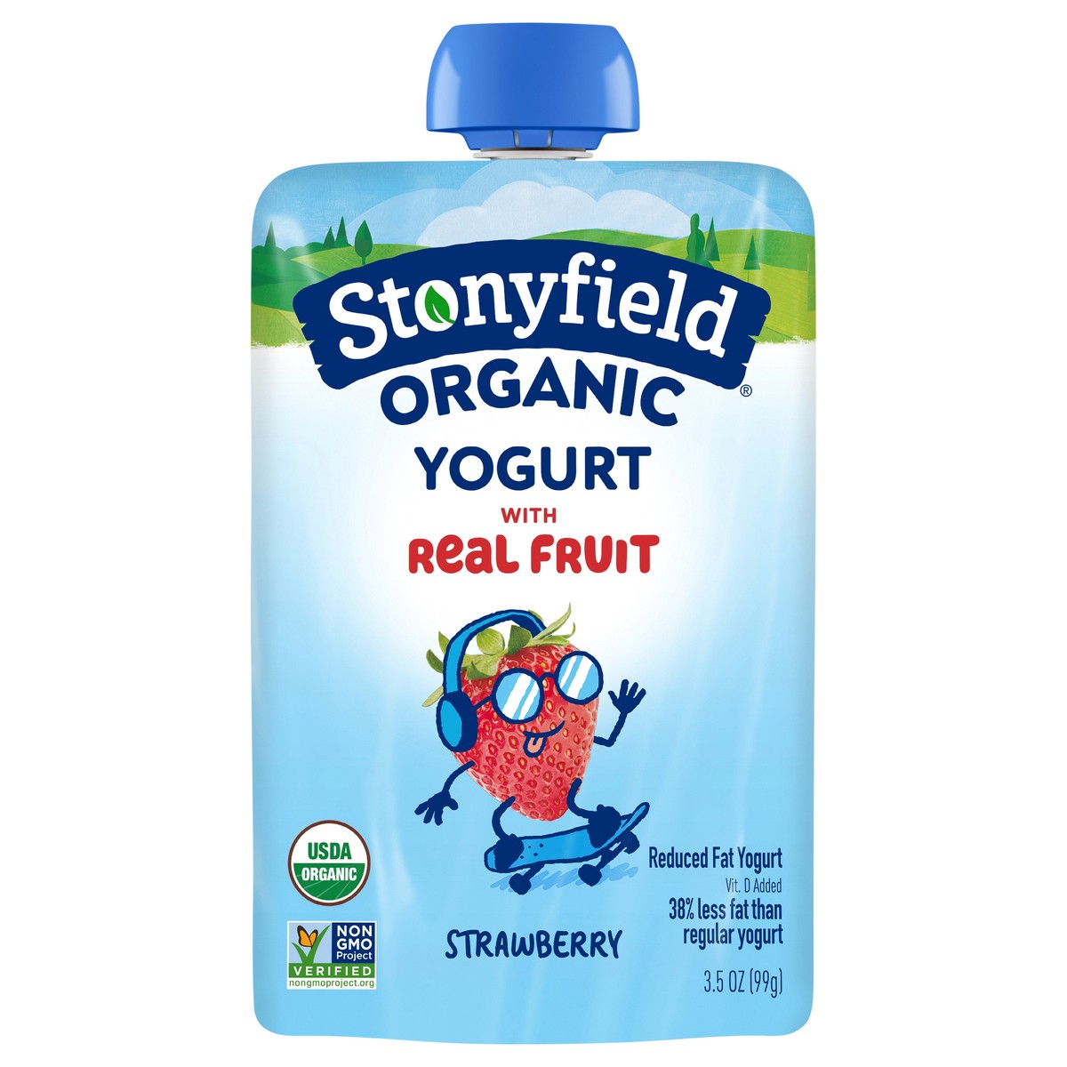 slide 2 of 11, Stonyfield Organic Reduced Fat Strawberry Yogurt with Real Fruit 3.5 oz, 3.5 oz