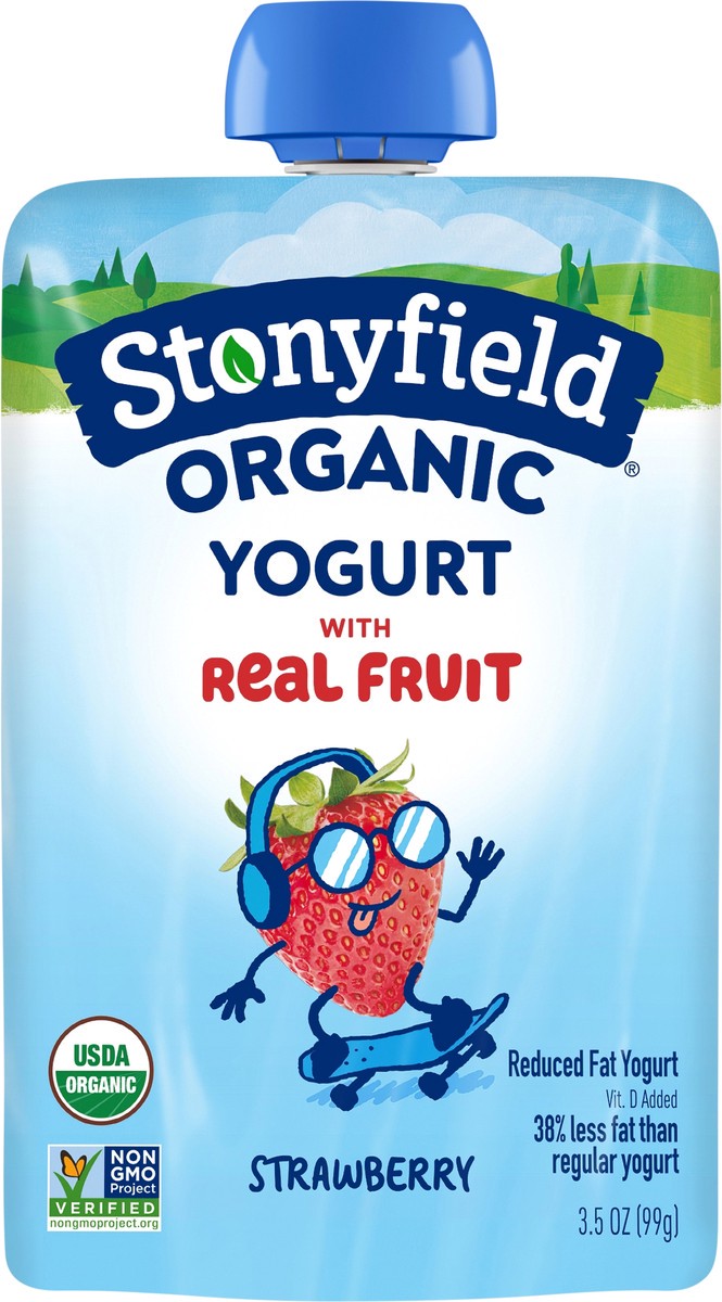 slide 7 of 11, Stonyfield Organic Reduced Fat Strawberry Yogurt with Real Fruit 3.5 oz, 3.5 oz