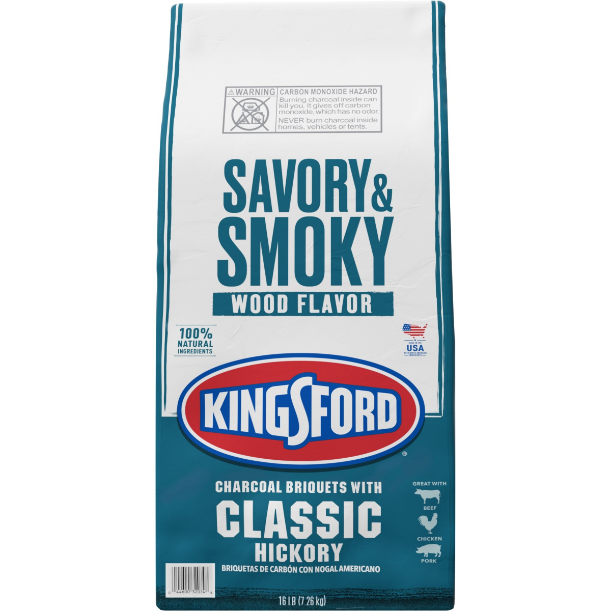 slide 1 of 5, Kingsford Charcoal with Classic Hickory Briquettes, 16 lb