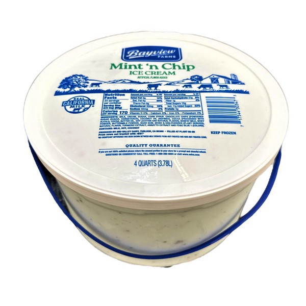 slide 1 of 1, Bay View Bayview, Ice Cream, Mint N Chip, 4 qt