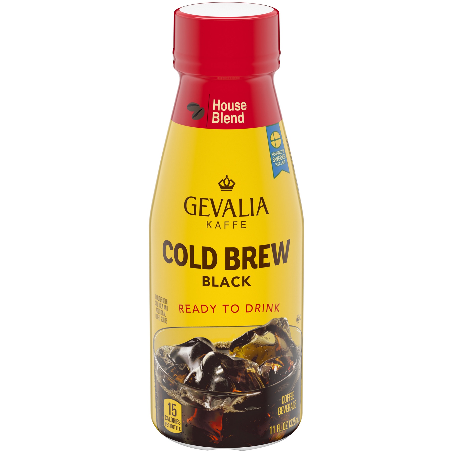 slide 1 of 6, Gevalia Cold Brew House Blend Black Ready To Drink Coffee Beverage Bottle, 11 fl oz