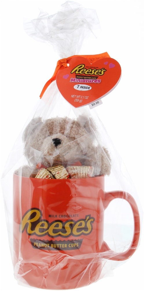 slide 1 of 1, Reese's Miniature Cups With Plush Bear In Jumbo Mug, 1 ct