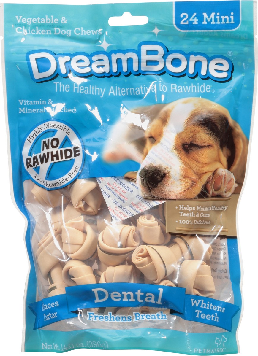 slide 2 of 13, DreamBone Mini Freshens Breath Dental Vegetable & Chicken Dog Chews 24 ea, 24 ct