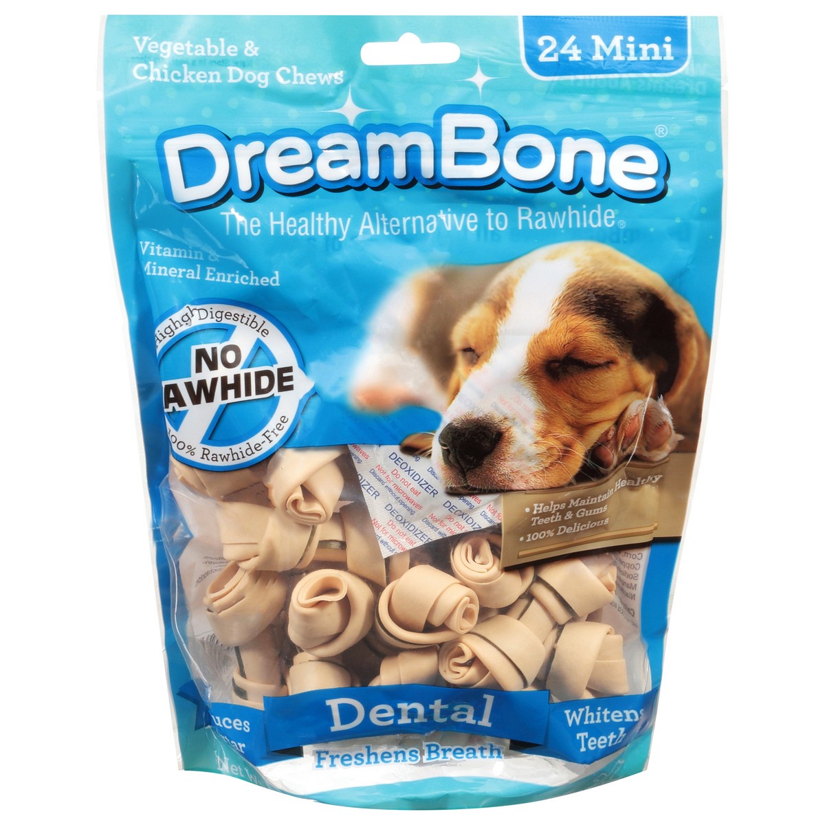 slide 10 of 13, DreamBone Mini Freshens Breath Dental Vegetable & Chicken Dog Chews 24 ea, 24 ct