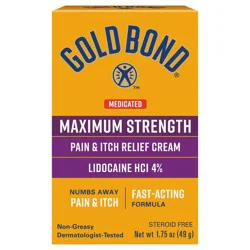 Gold Bond Medicated Pain And Itch Relief Cream With Lidocaine, 1.75 Oz
