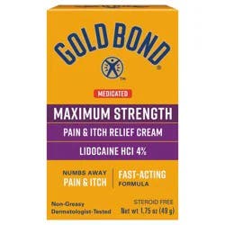 Gold Bond Medicated Pain And Itch Relief Cream With Lidocaine, 1.75 Oz