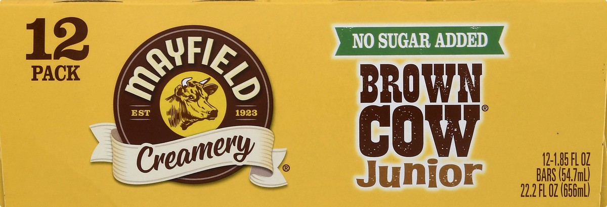 slide 8 of 9, Mayfield Creamery Junior No Sugar Added Brown Cow Ice Cream Bars 12-1.85 fl oz, 12 ct