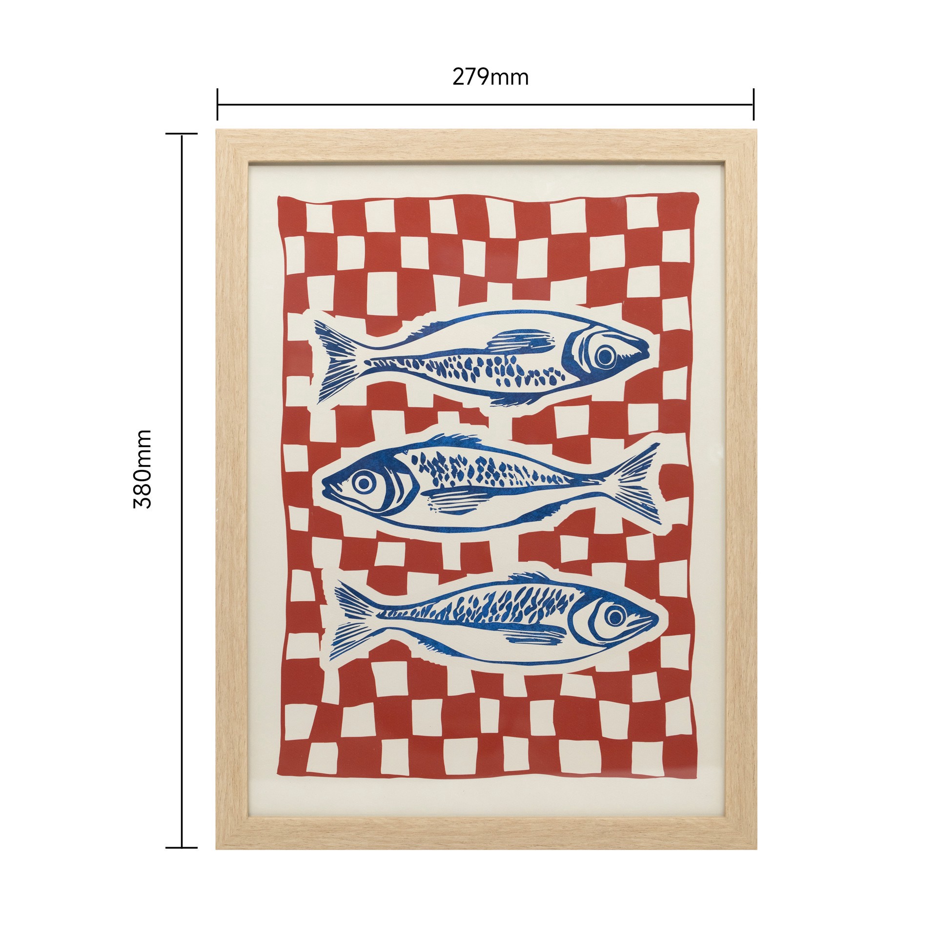 slide 2 of 5, 12" X 16" Blue Fish Framed Wall Decor By Ashland, 12 in x 16 in
