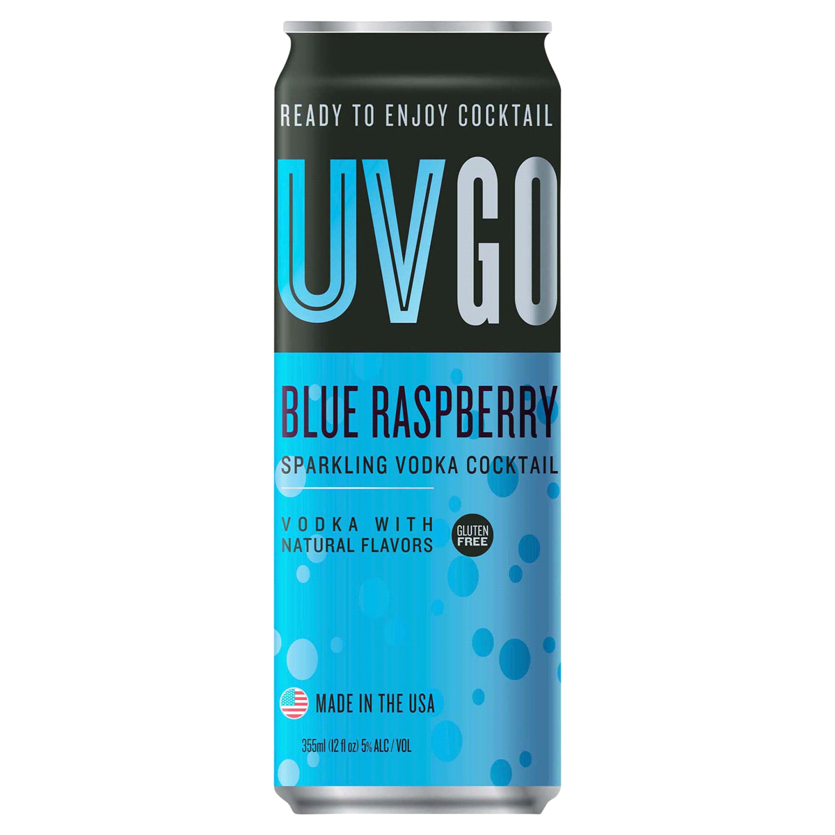 slide 1 of 1, UVGO Blue Raspberry Sparkling Vodka Cocktail, 1 ct