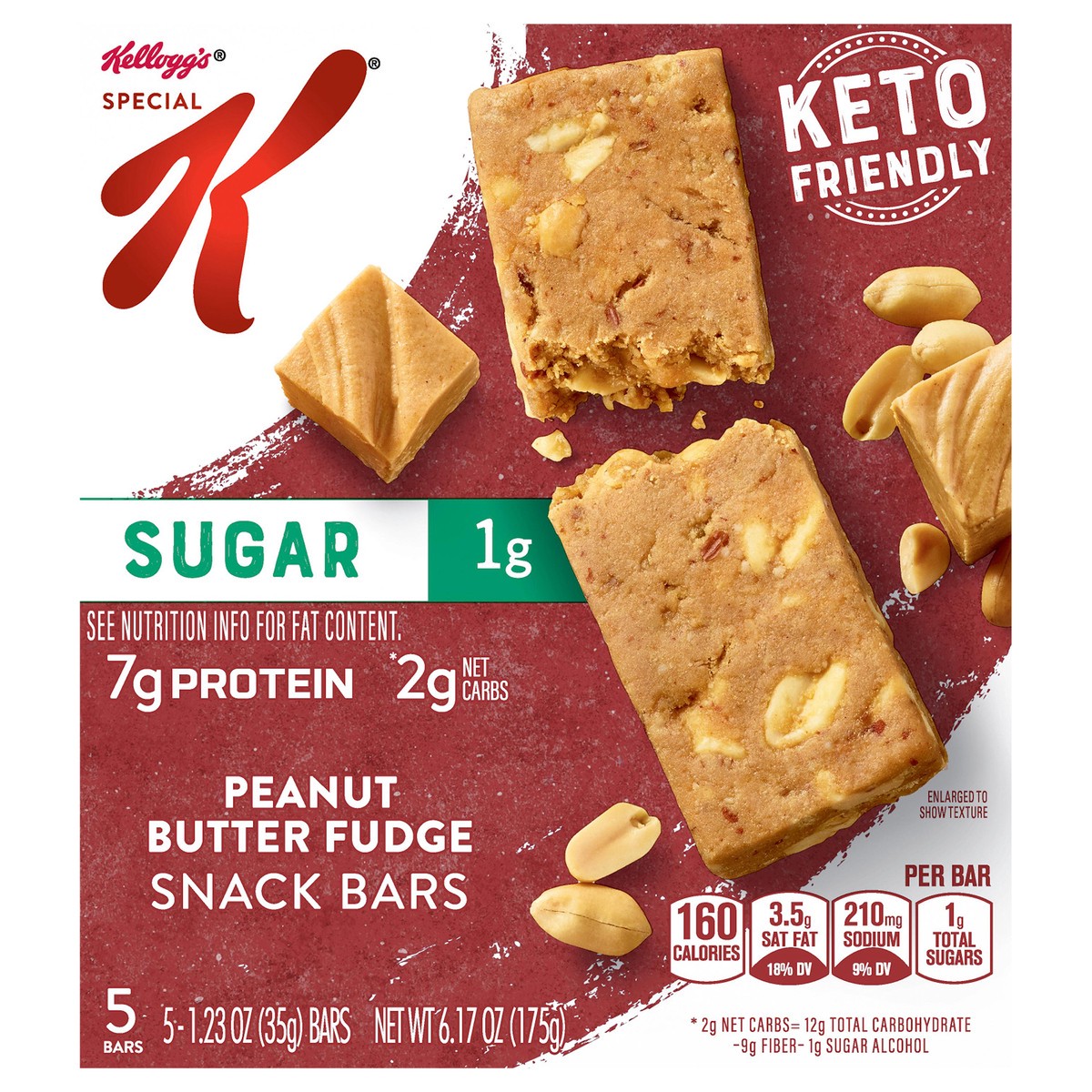 slide 6 of 14, Special K Kellogg's Special K Snack Bars, Keto Friendly, Peanut Butter Fudge, 6.17 oz, 5 Count, 6.17 oz