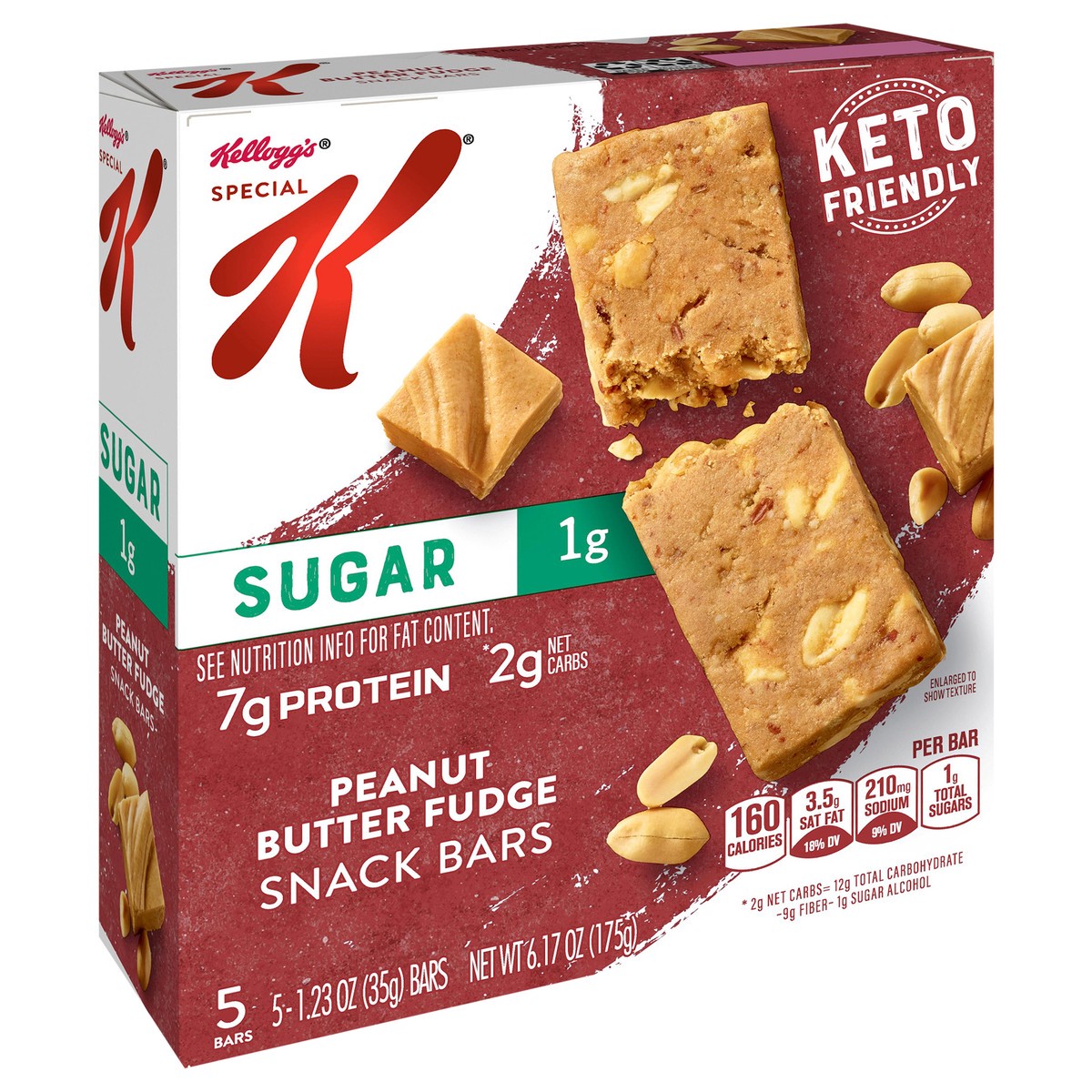 slide 3 of 14, Special K Kellogg's Special K Snack Bars, Keto Friendly, Peanut Butter Fudge, 6.17 oz, 5 Count, 6.17 oz