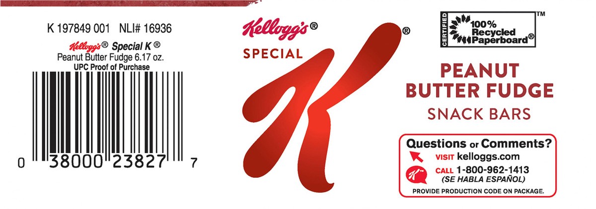 slide 10 of 14, Special K Kellogg's Special K Snack Bars, Keto Friendly, Peanut Butter Fudge, 6.17 oz, 5 Count, 6.17 oz